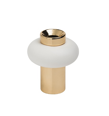 Стопер за врата с винт и дюбел, 38ST0B злато/бяло