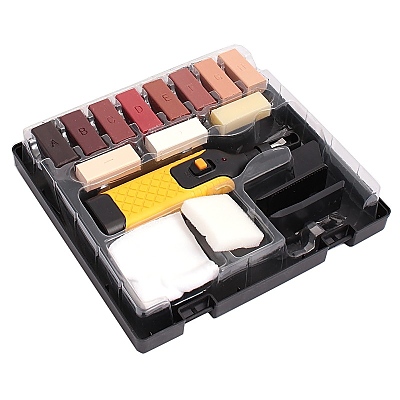 Комплект за ремонт на ПДЧ и ламинат, 16 части 11 цвята + електрически нож