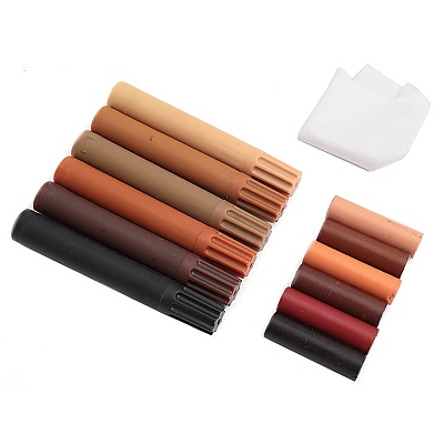 Комплект за ремонт на ПДЧ и ламинат 13 броя 6-цветен восък + маркер