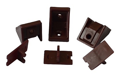 Ъглова сглобка 24х24х20  тъмен махагон