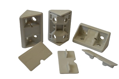 Ъглова сглобка 43x20x20 бледо сиво 