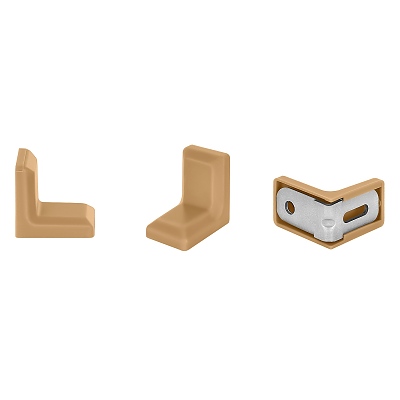 Планка ъглова  26x26x15 с PVC капак кафяво бежов 