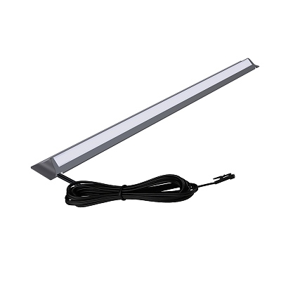 Лед профил TALEA, графит, 3 метра, 12V DC, 150 LED/м, 12W/м, 4000K, 1200lm/м, опал, 2 м кабел 
